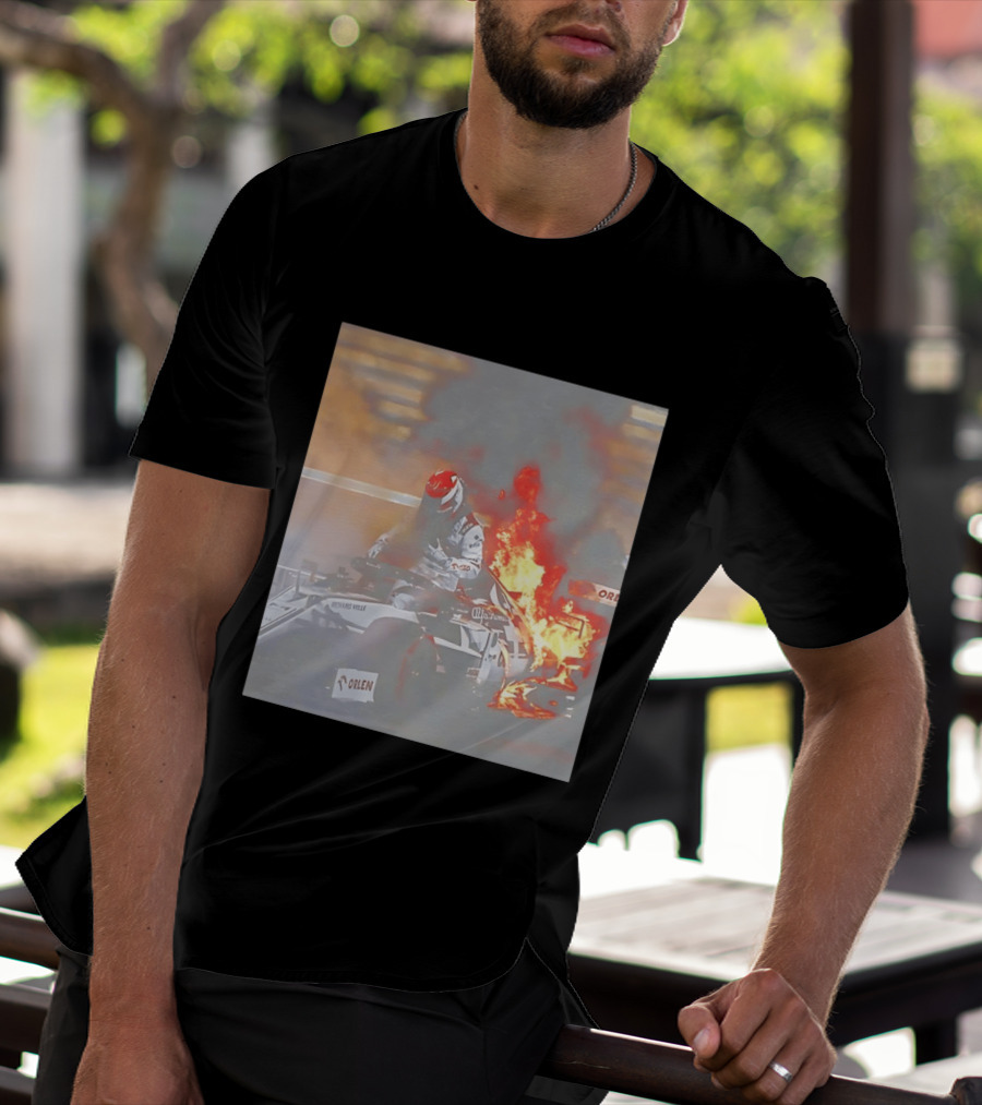 Kimi Raikkonen F1 Fire Escape Orlen Racing Moment T-Shirt