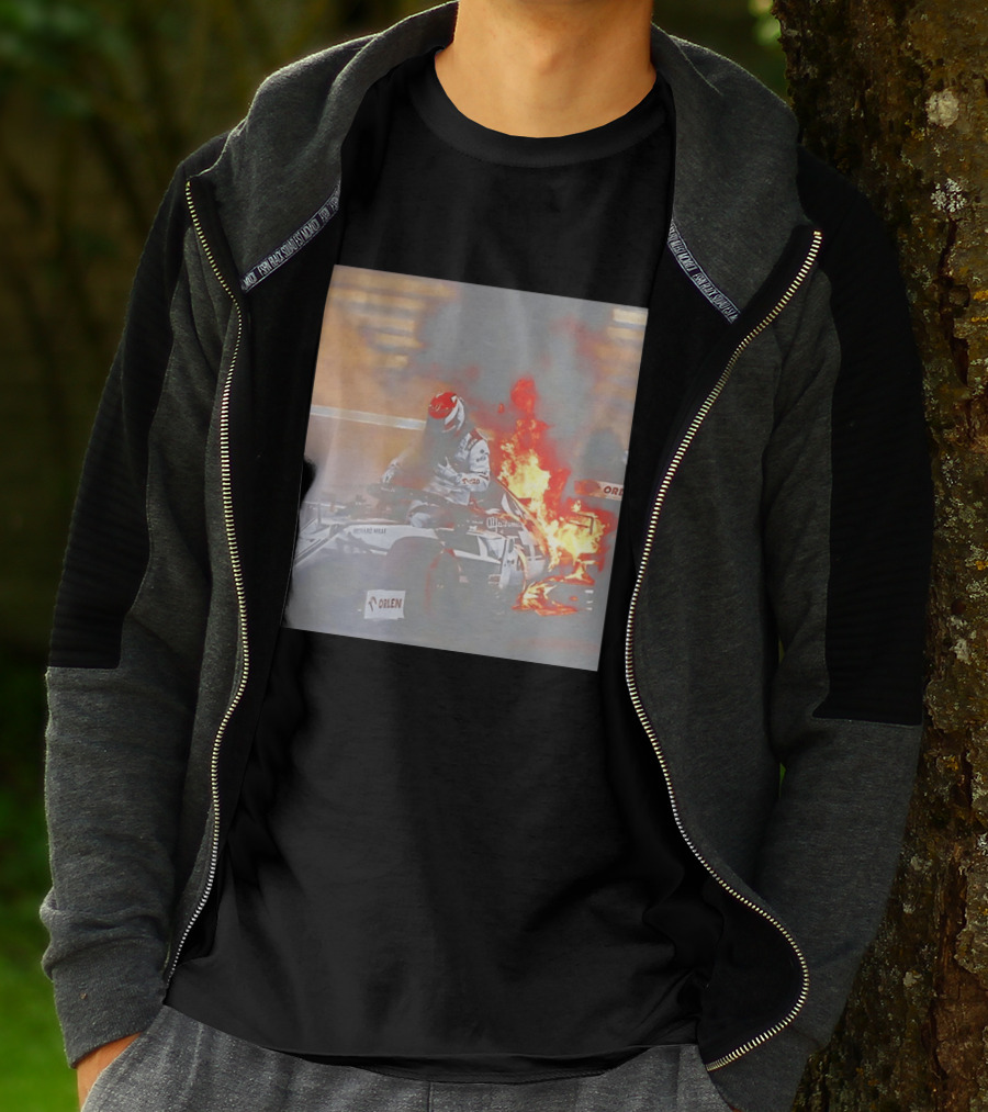 Kimi Raikkonen F1 Fire Escape Orlen Racing Moment T-Shirt
