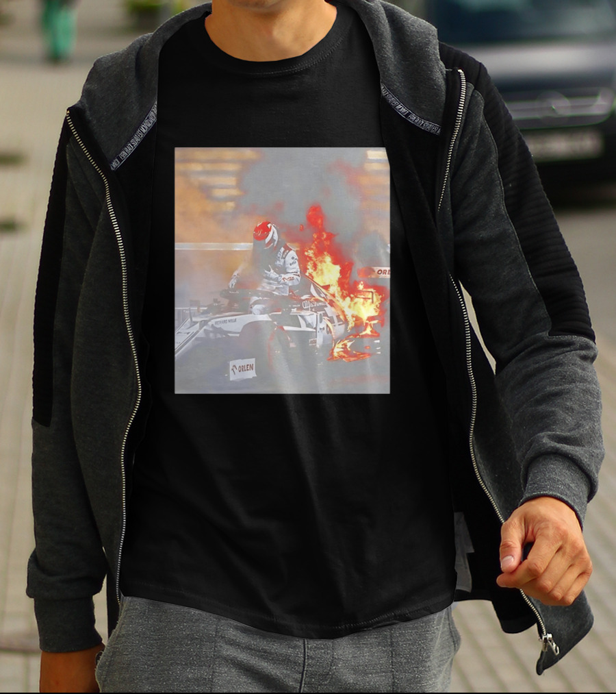 Kimi Raikkonen F1 Fire Escape Orlen Racing Moment T-Shirt
