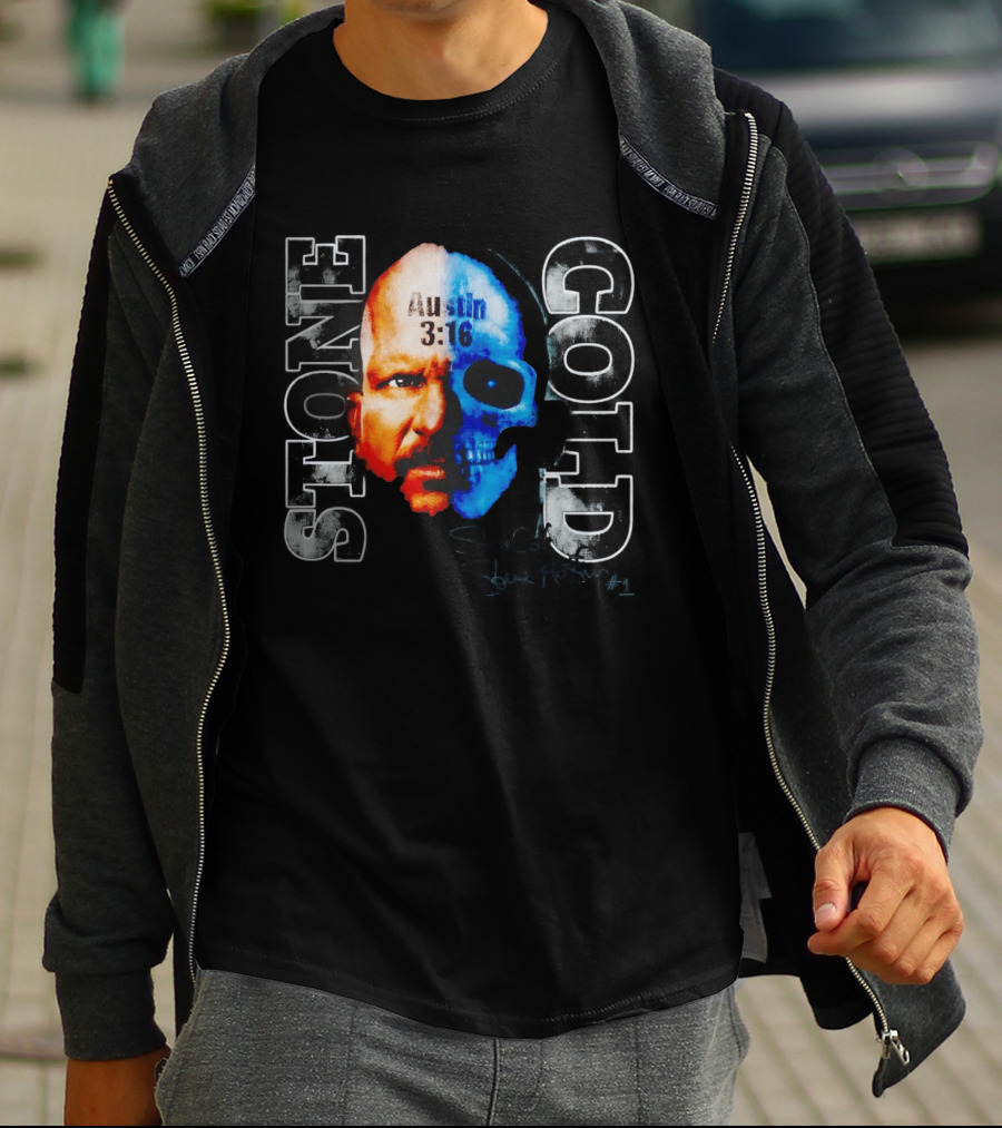 Stone Cold Steve Austin 3:16 Two Face Skull Snow Wash T-Shirt