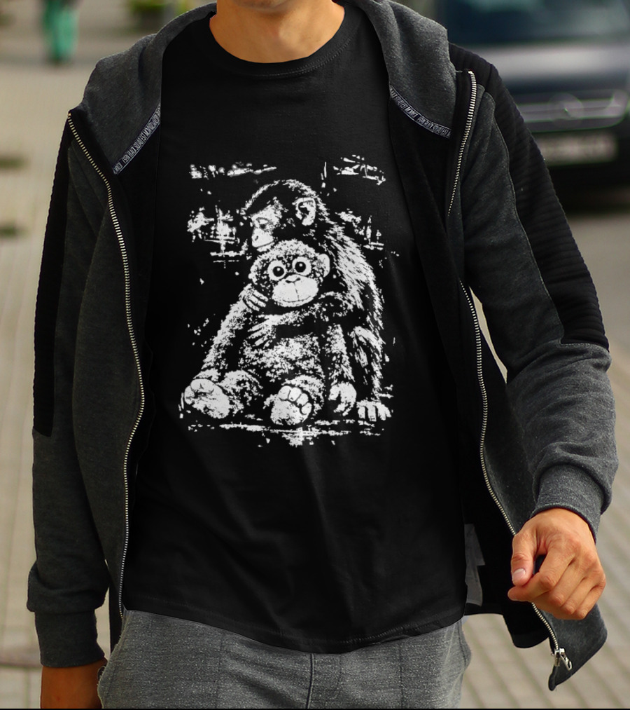 Team Punch Monkey Holding Plush Toy Monkey T-Shirt