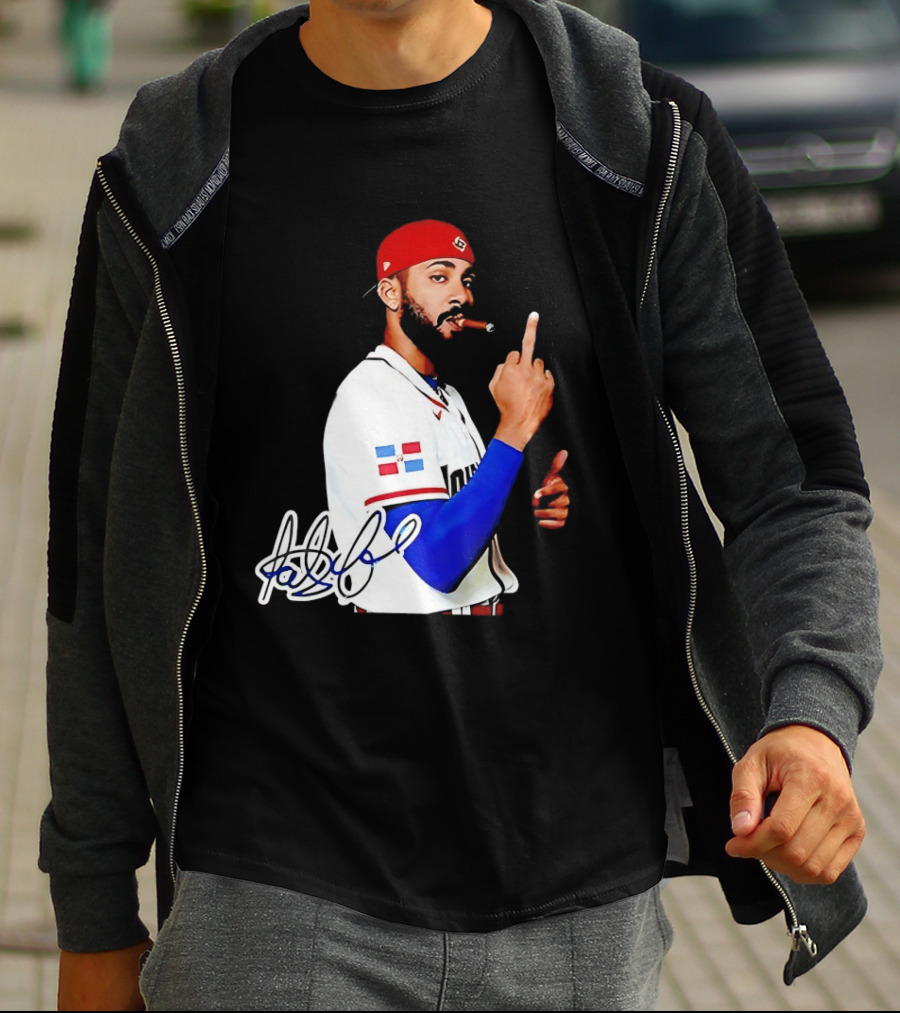Fernando Tatis Jr San Diego Padres Smoking Middle Finger Dominican Jersey T-Shirt