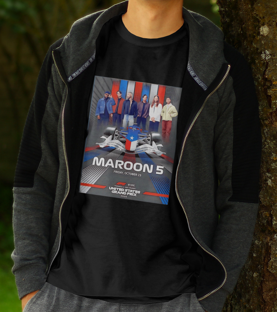 Maroon 5 Live Formula 1 MSC Cruises United States Grand Prix 2026 Friday October 23 T-Shirt