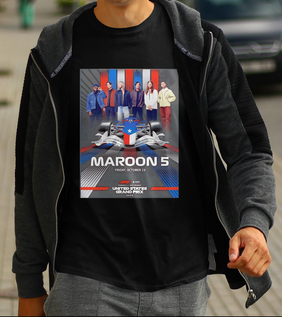 Maroon 5 Live Formula 1 MSC Cruises United States Grand Prix 2026 Friday October 23 T-Shirt