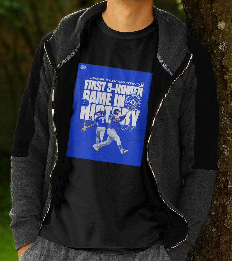 Vinnie Pasquantino First 3 Homer Game World Baseball Classic 2026 History T-Shirt