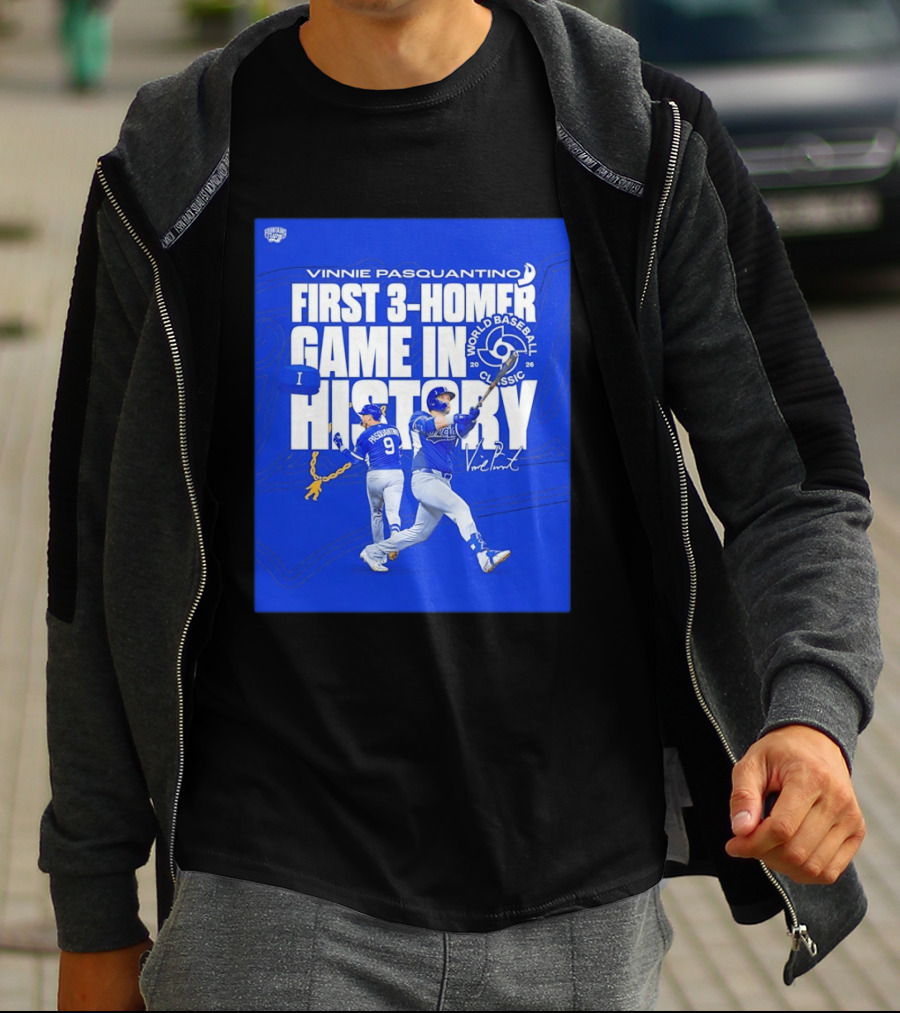 Vinnie Pasquantino First 3 Homer Game World Baseball Classic 2026 History T-Shirt