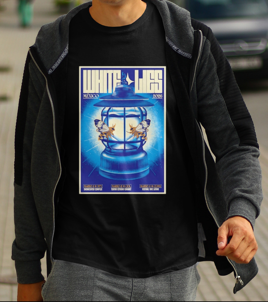 White Lies Mexico 2026 Event Lantern Design March 11 14 Shows MTY GDL CDMX T-Shirt