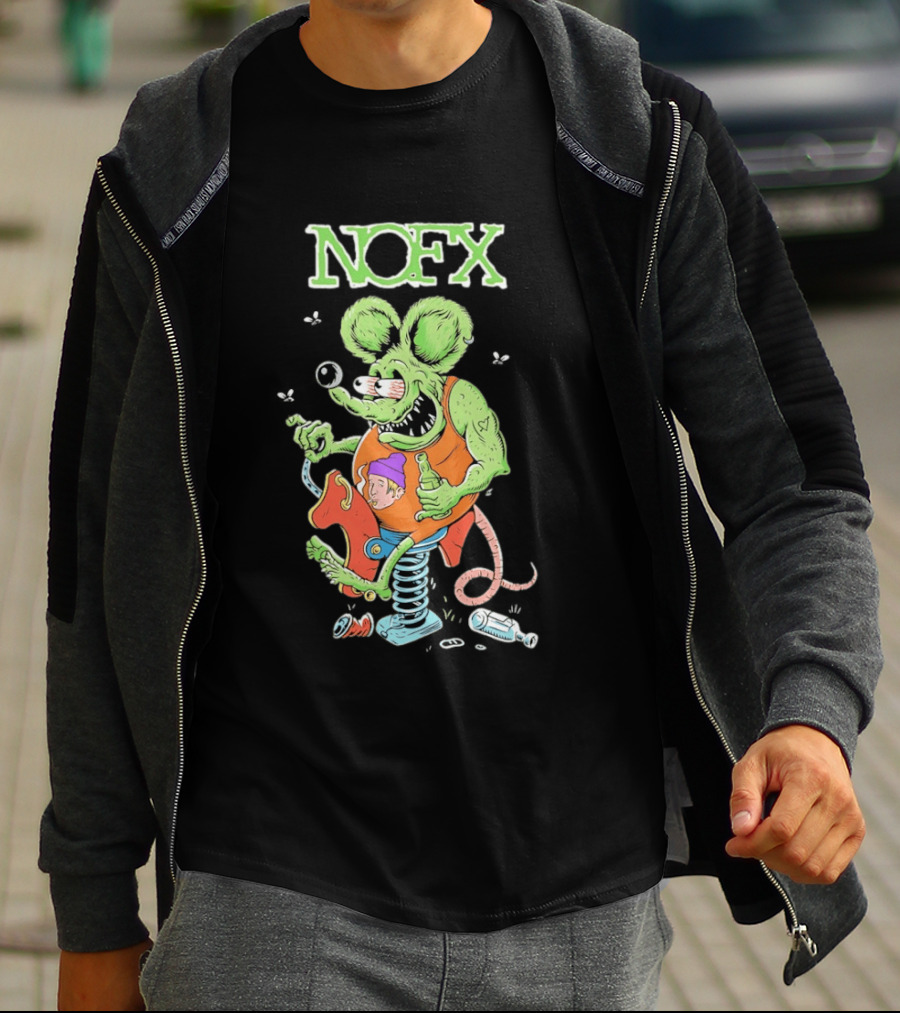 NOFX Wind Up Mouse Rat Fink Green Monster T-Shirt