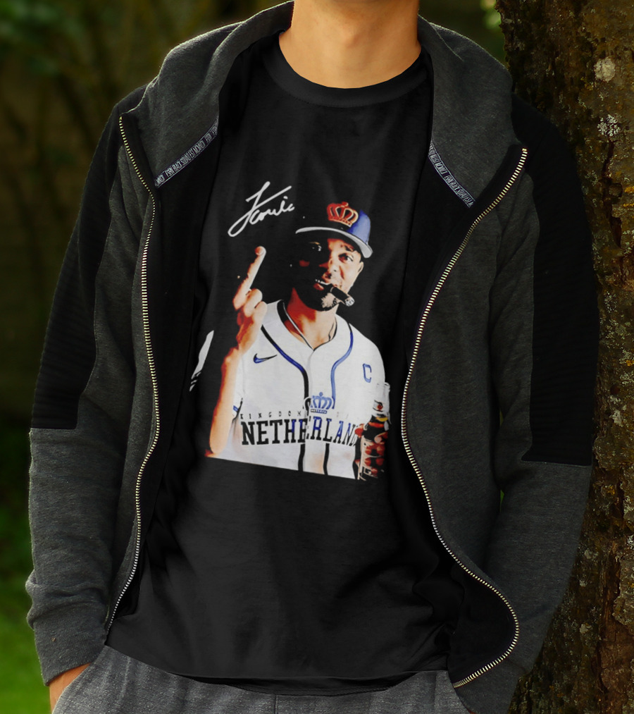 Xander Bogaerts Netherlands Baseball Smoking Gesture Middle Finger T-Shirt