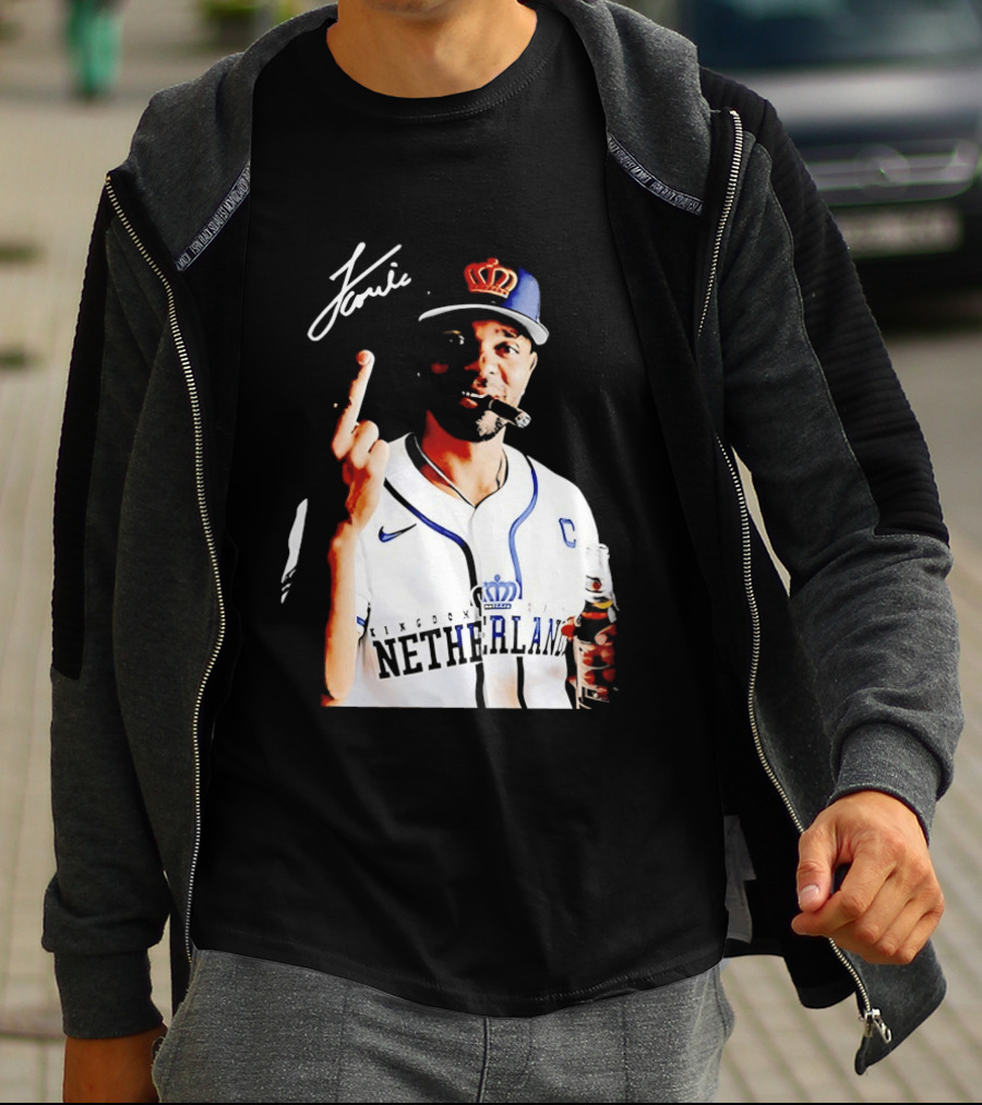 Xander Bogaerts Netherlands Baseball Smoking Gesture Middle Finger T-Shirt