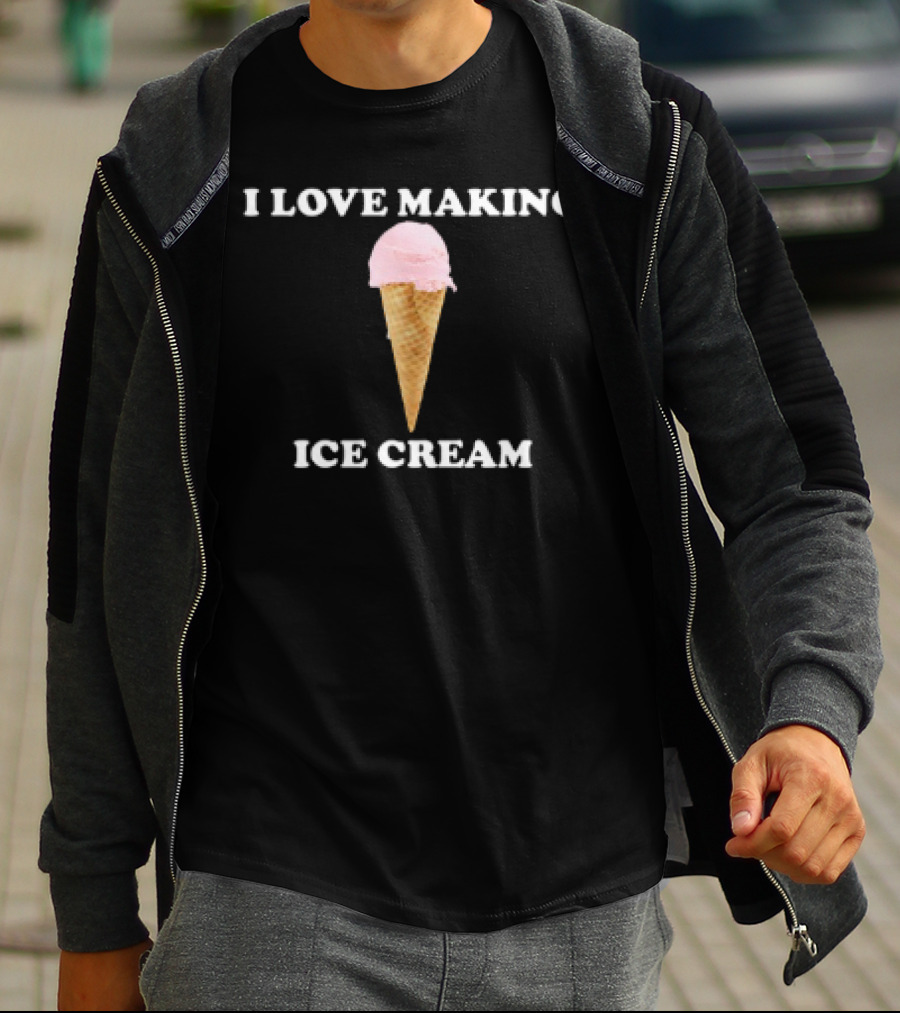 I Love Making Ice Cream Cone Lovers Delight Orbital Style T-Shirt