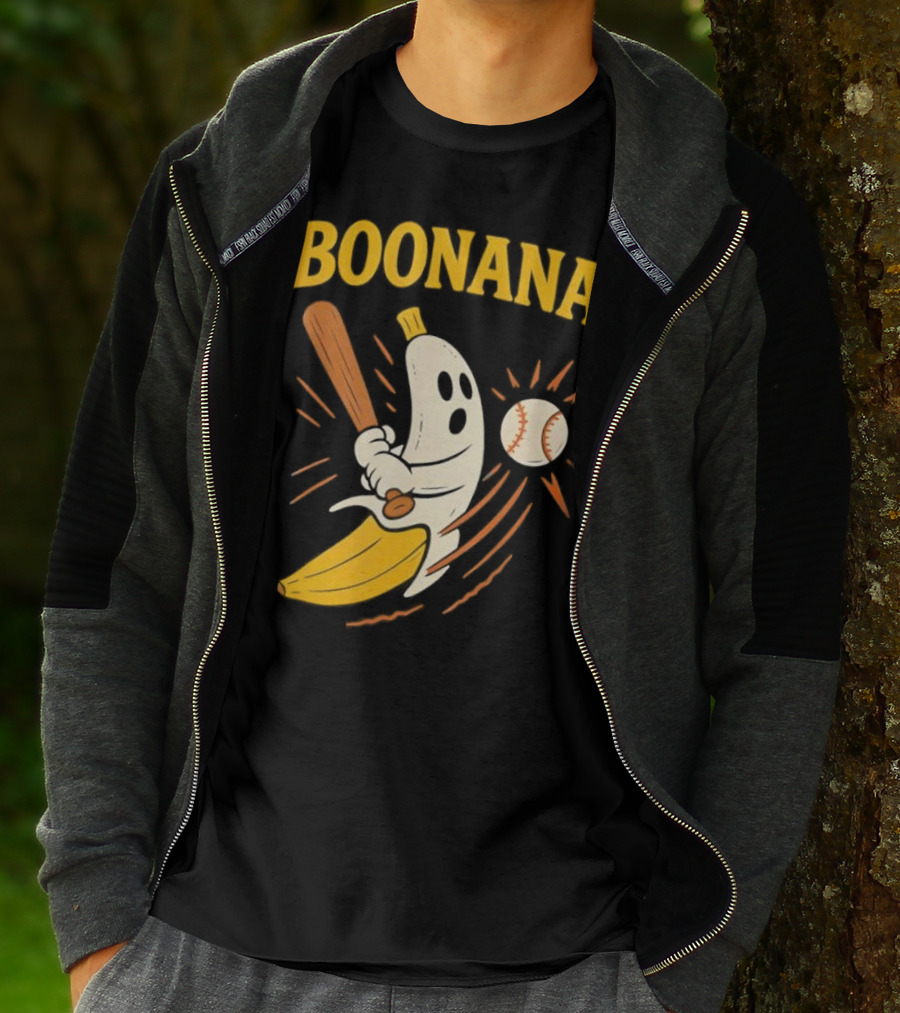 Boonana Baseball Funny Halloween Ghost Banana Costume T-Shirt