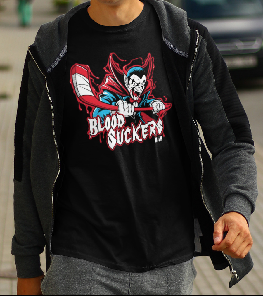 Count Dracula Blood Suckers Hockey Vampire T-Shirt