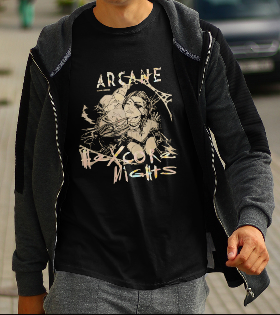 Arcane Hexcore Nights League Of Legends Fan Art T-Shirt