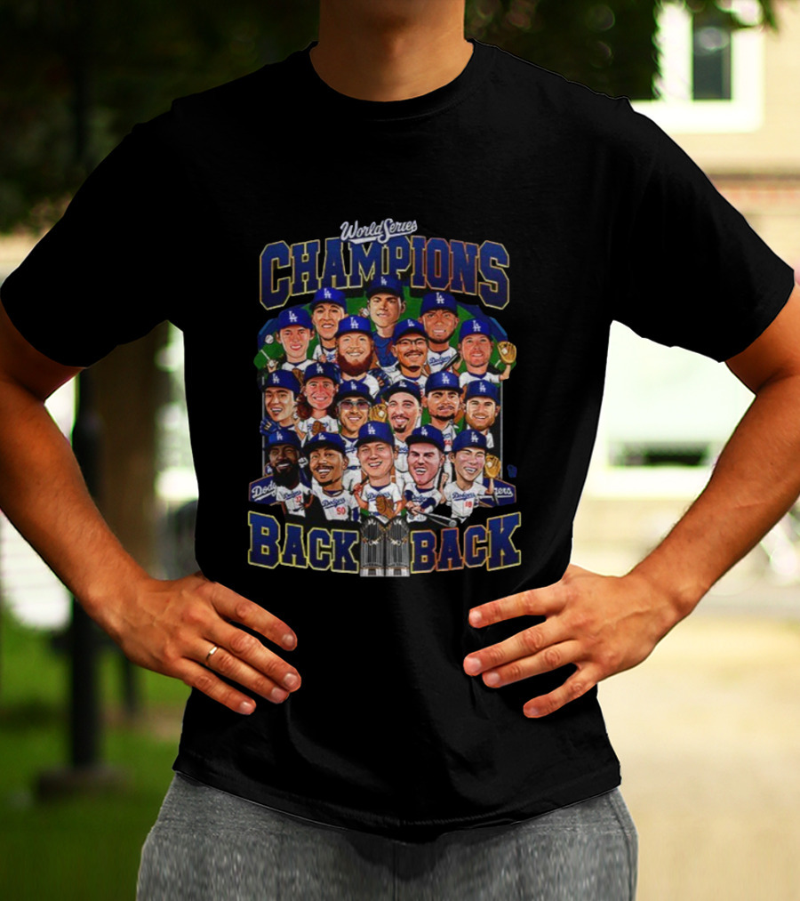 World Series Champions Back 2 Back Los Angeles Dodgers 2025 MLB Players T-Shirt