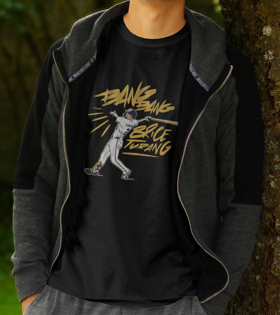 Bang Bang Brice Turang Milwaukee Brewers MLB 2025 Baseball Action T-Shirt