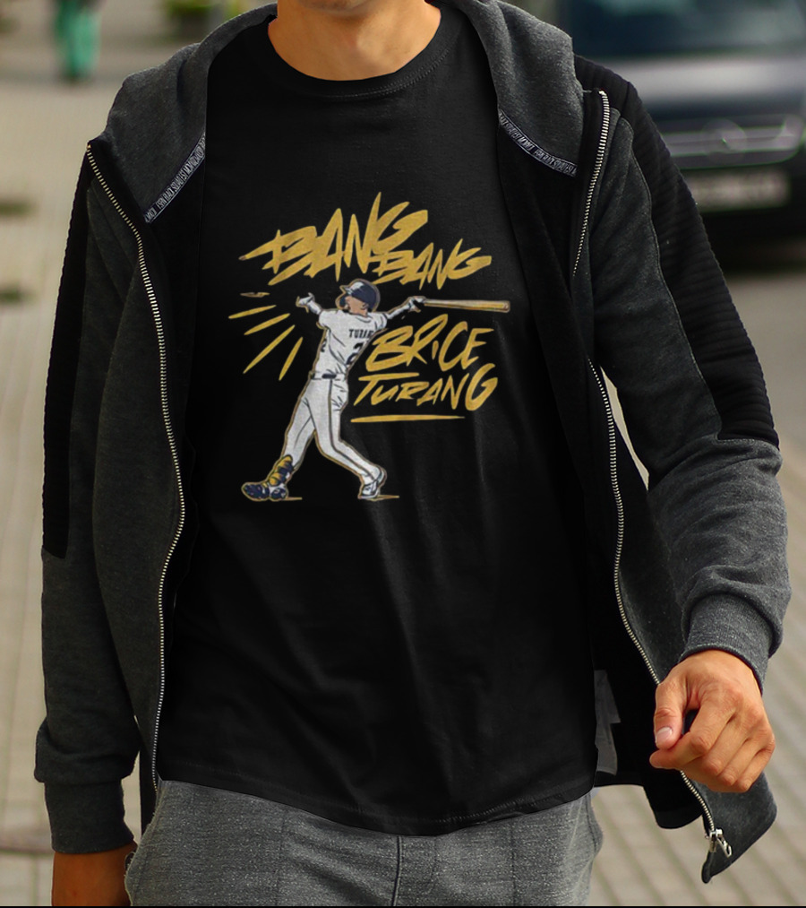 Bang Bang Brice Turang Milwaukee Brewers MLB 2025 Baseball Action T-Shirt