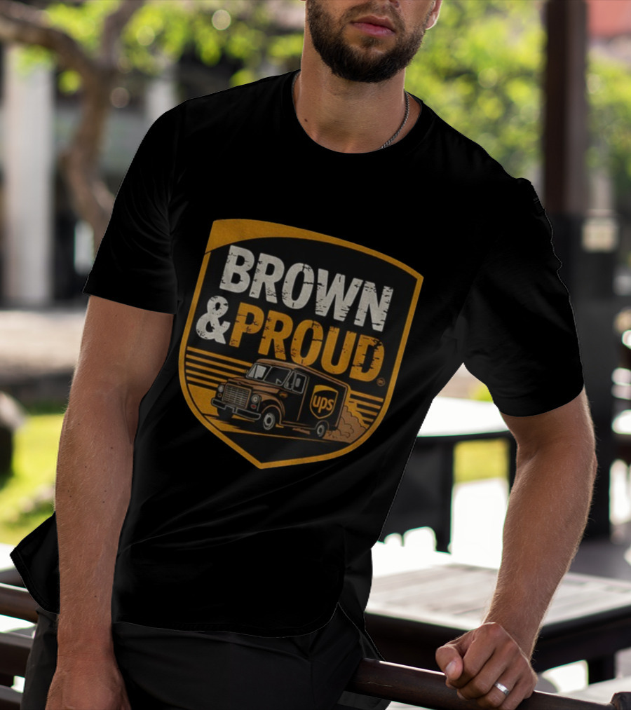 BROWN & PROUD UPS Driver Pride Vintage Style T-Shirt
