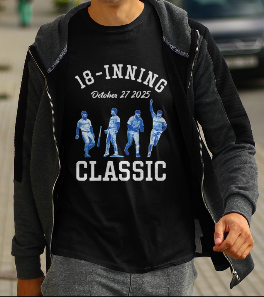 18-Inning Classic October 27 2025 Los Angeles Dodgers MLB World Champions T-Shirt
