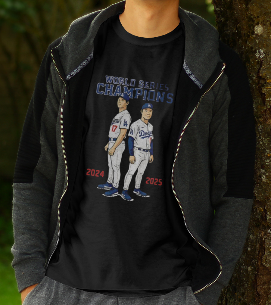 Dodgers World Series Champions 2024 2025 Ohtani Yamamoto T-Shirt