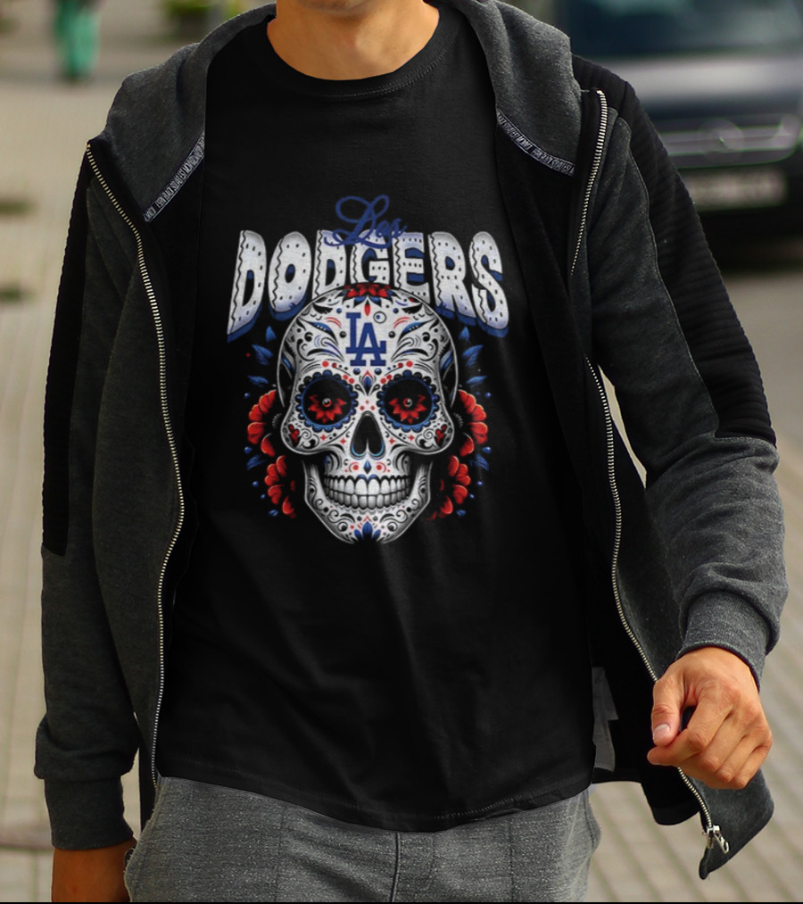 Los Angeles Dodgers Sugar Skull Día De Los Muertos 2025 World Series MLB T-Shirt