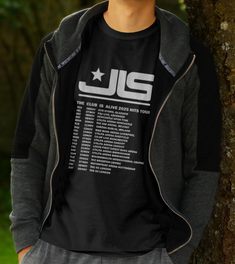 JLS The Club Is Alive 2025 Hits Tour Dates And Cities T-Shirt
