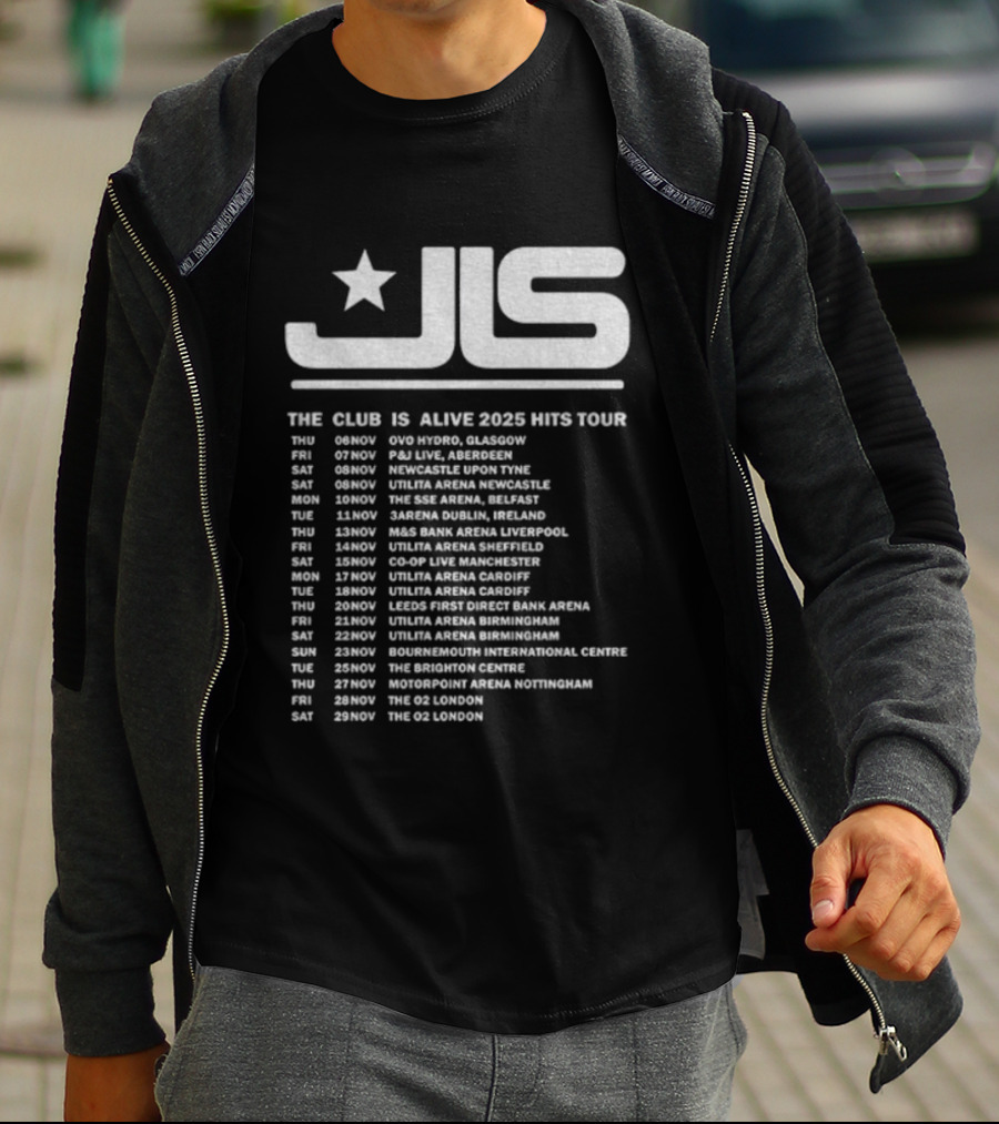 JLS The Club Is Alive 2025 Hits Tour Dates And Cities T-Shirt