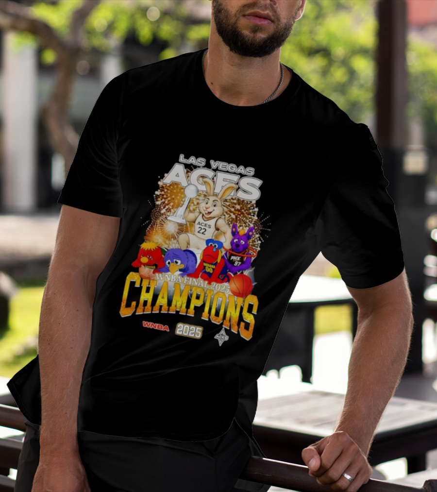 Las Vegas Aces 2025 WNBA Final Champions Phoenix Indiana Seattle Mascot T-Shirt