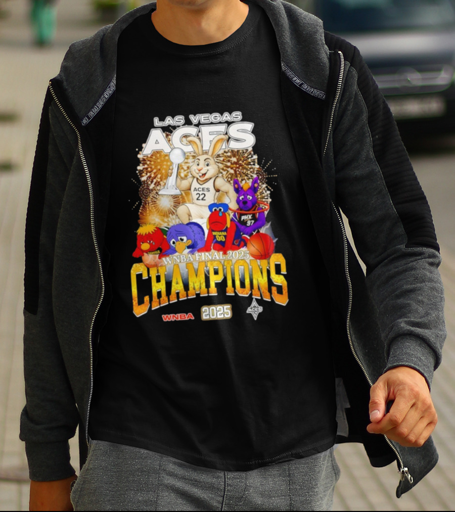 Las Vegas Aces 2025 WNBA Final Champions Phoenix Indiana Seattle Mascot T-Shirt