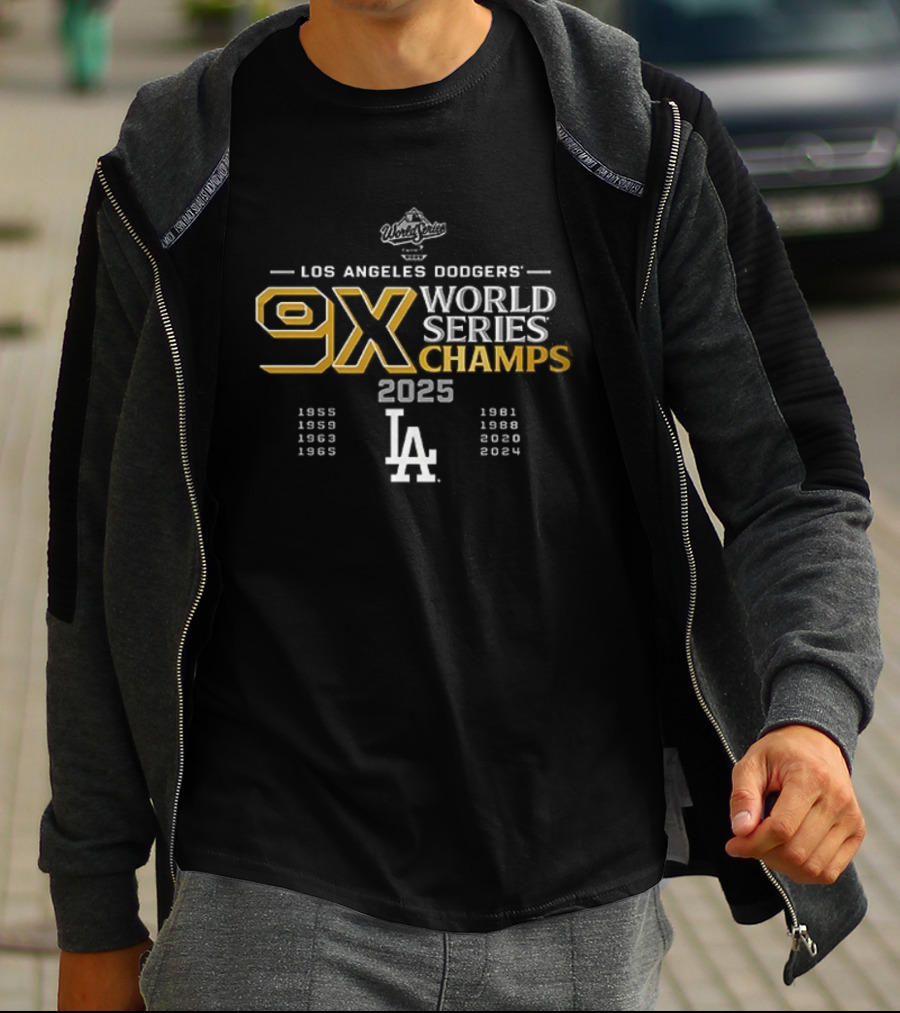 Los Angeles Dodgers 9X World Series Champs 2025 T-Shirt