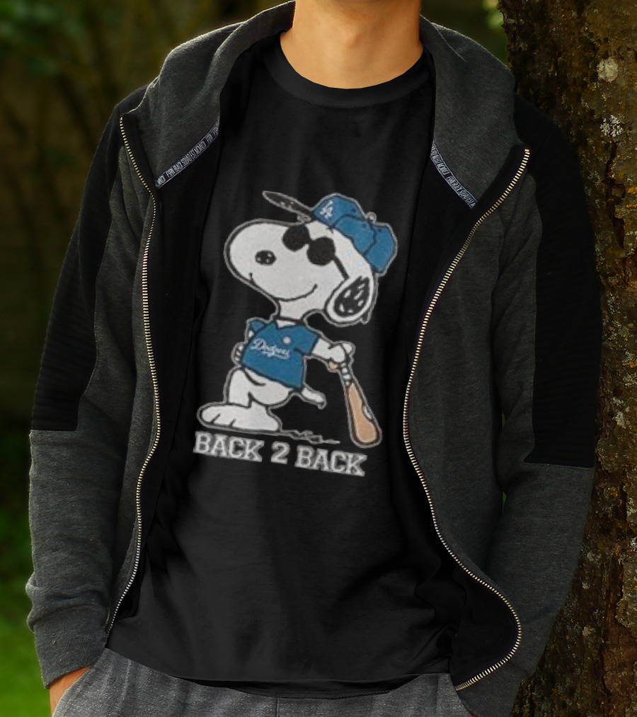 Snoopy Dodgers Back 2 Back Baseball Champion T-Shirt