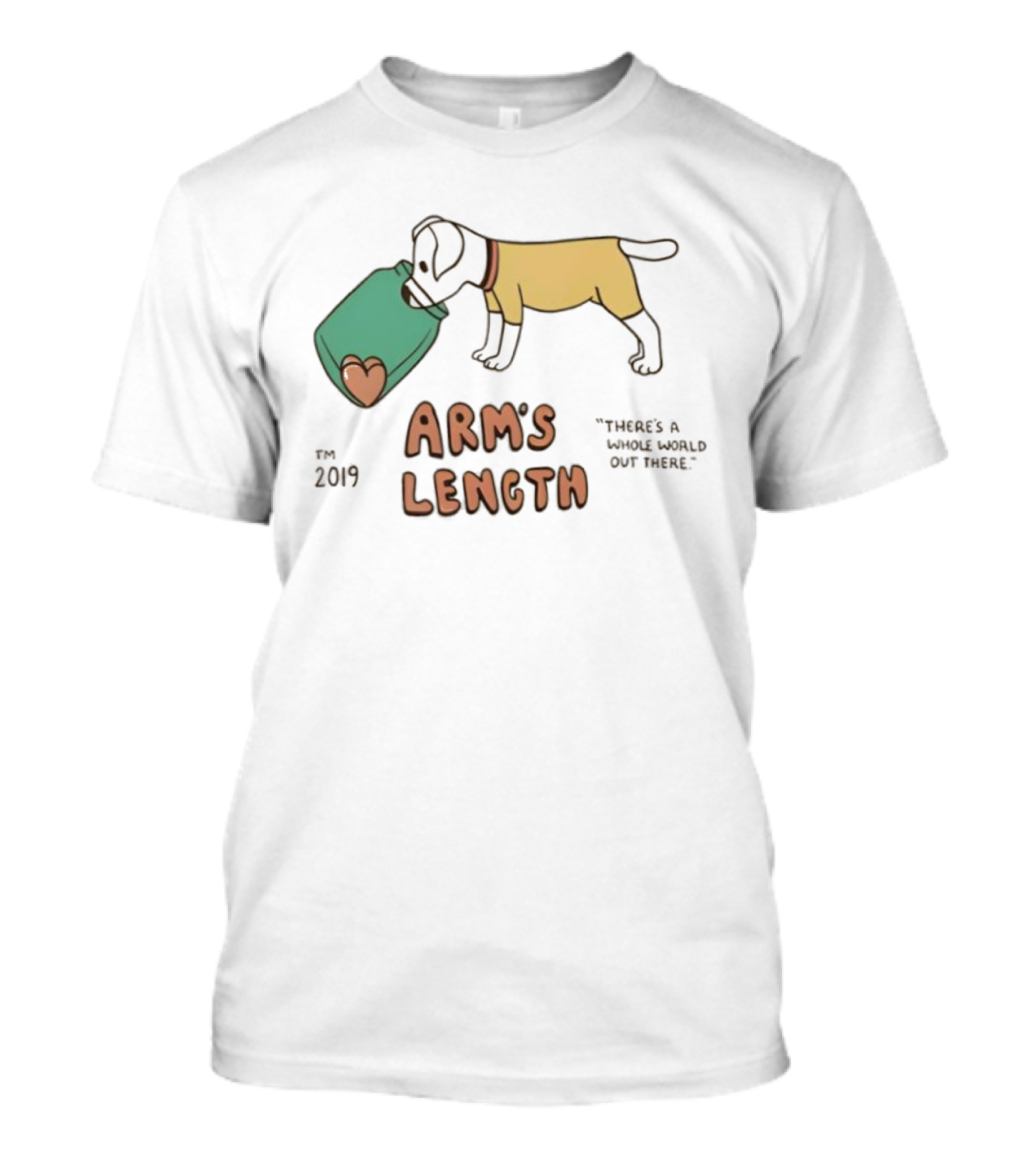 Arm's Length "There's A Whole World Out There" Dog Carrying Heart 2025 Tour T-Shirt