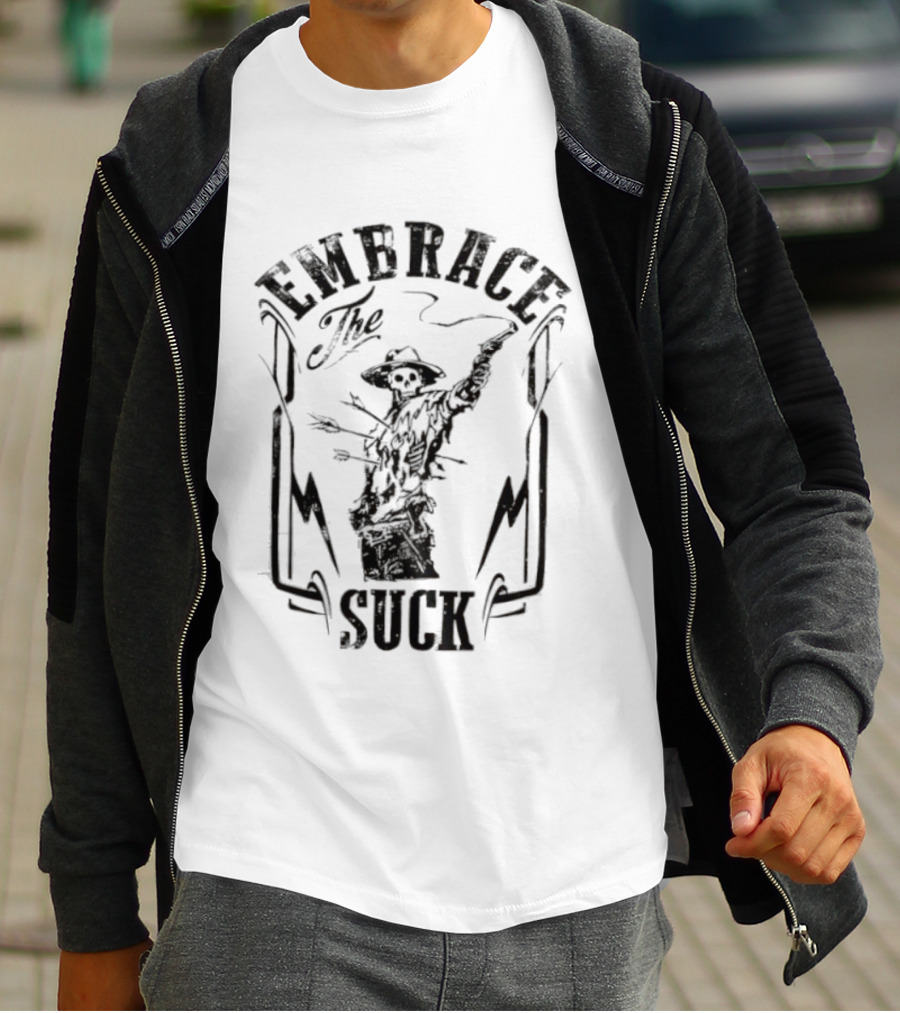 Embrace The Suck Military Soldier With Arrows And Lightning T-Shirt