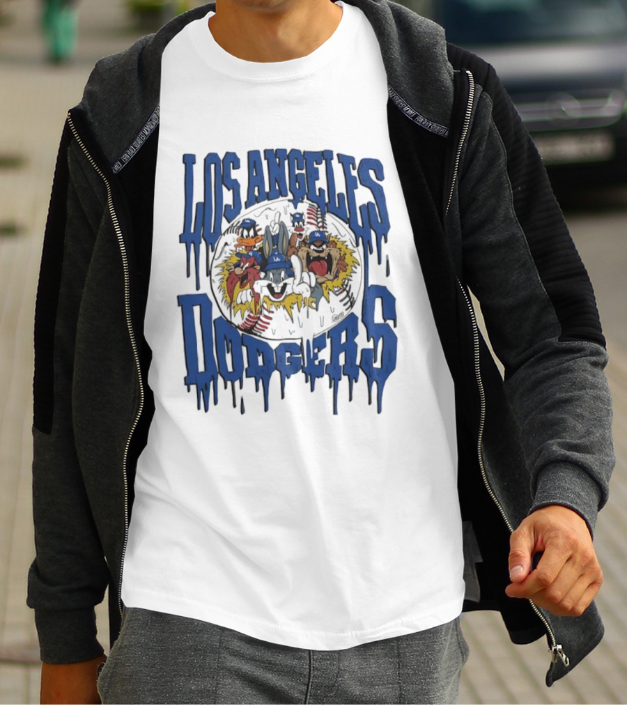 Los Angeles Dodgers Looney Tunes Dripping Vintage Style T-Shirt
