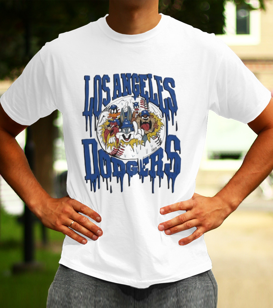 Los Angeles Dodgers Looney Tunes Dripping Vintage Style T-Shirt