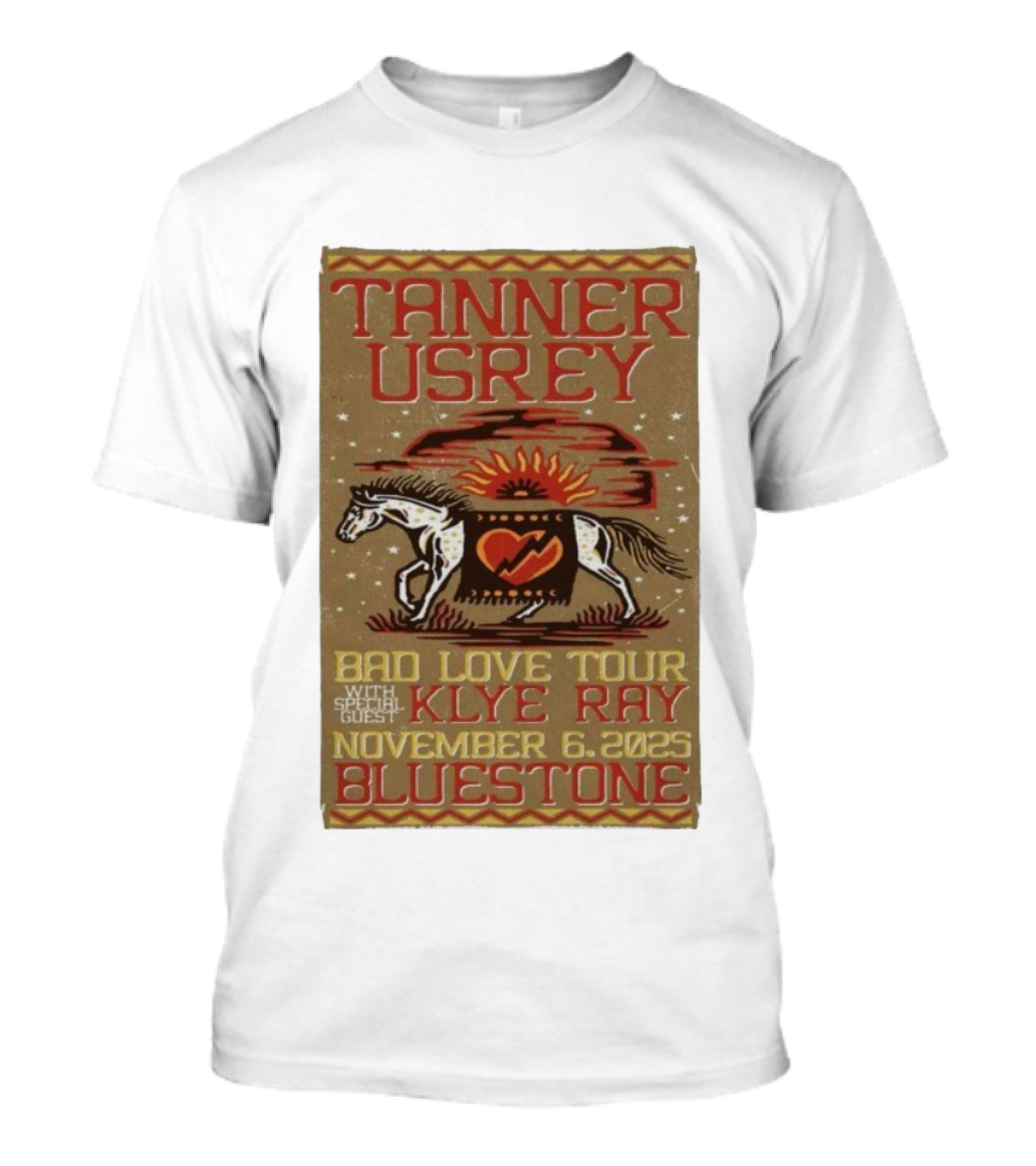 Tanner Usrey Bad Love Tour Klye Ray November 6 2025 Bluestone T-Shirt