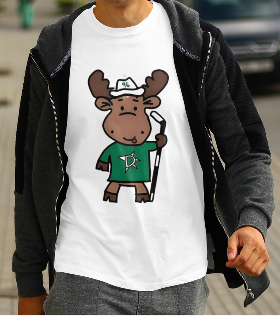 Doodle Moose Has Entered The Chat Dallas Stars Hockey Fan Art T-Shirt