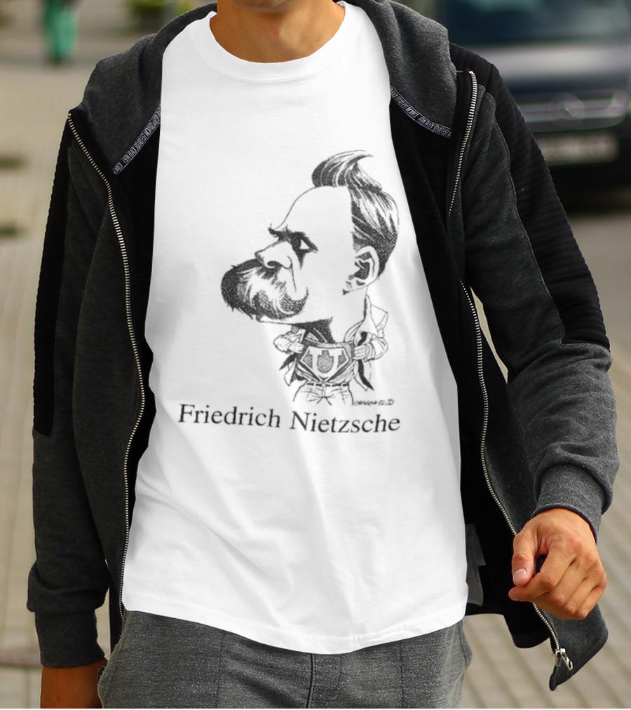 Friedrich Nietzsche Caricature Silhouette Image T-Shirt