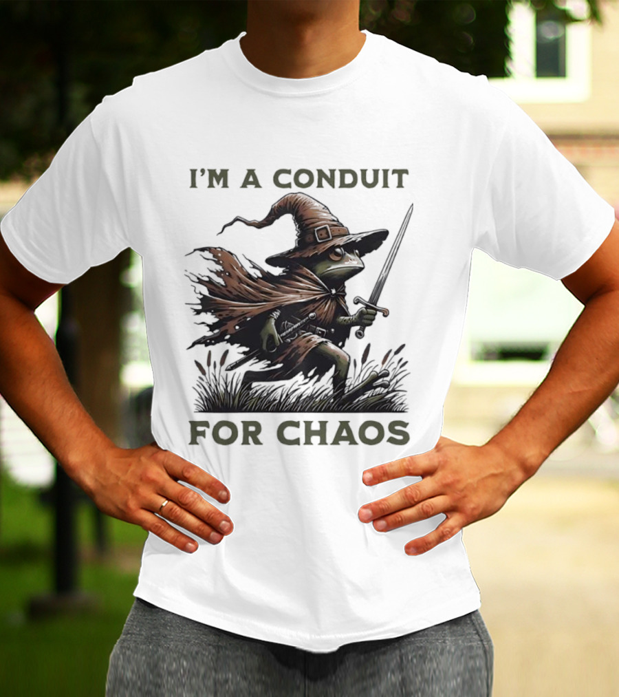 I'm A Conduit For Chaos Frog Wizard Sword T-Shirt