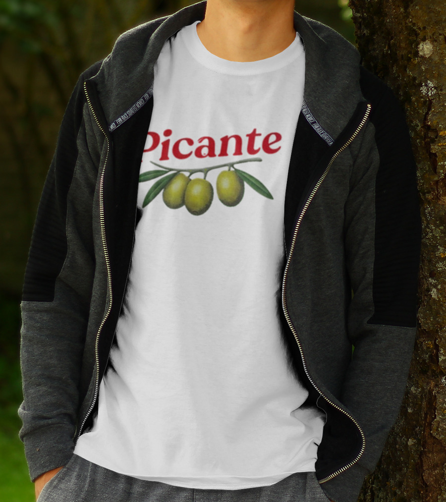 Picante Olive Trio With Branch Design T-Shirt