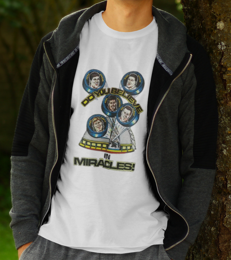 Pittsburgh Penguins NHL Vintage Do You Believe In Miracles Players Faces T-Shirt