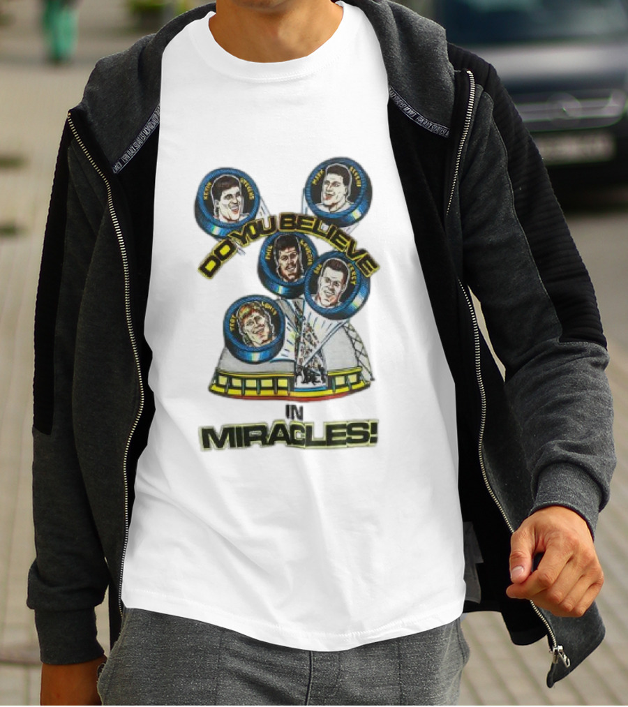 Pittsburgh Penguins NHL Vintage Do You Believe In Miracles Players Faces T-Shirt