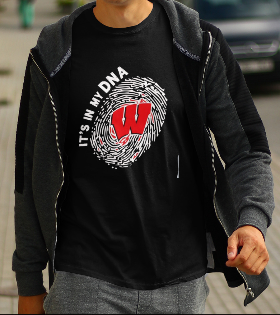 Wisconsin Badgers W It's In My DNA Fingerprint T-Shirt