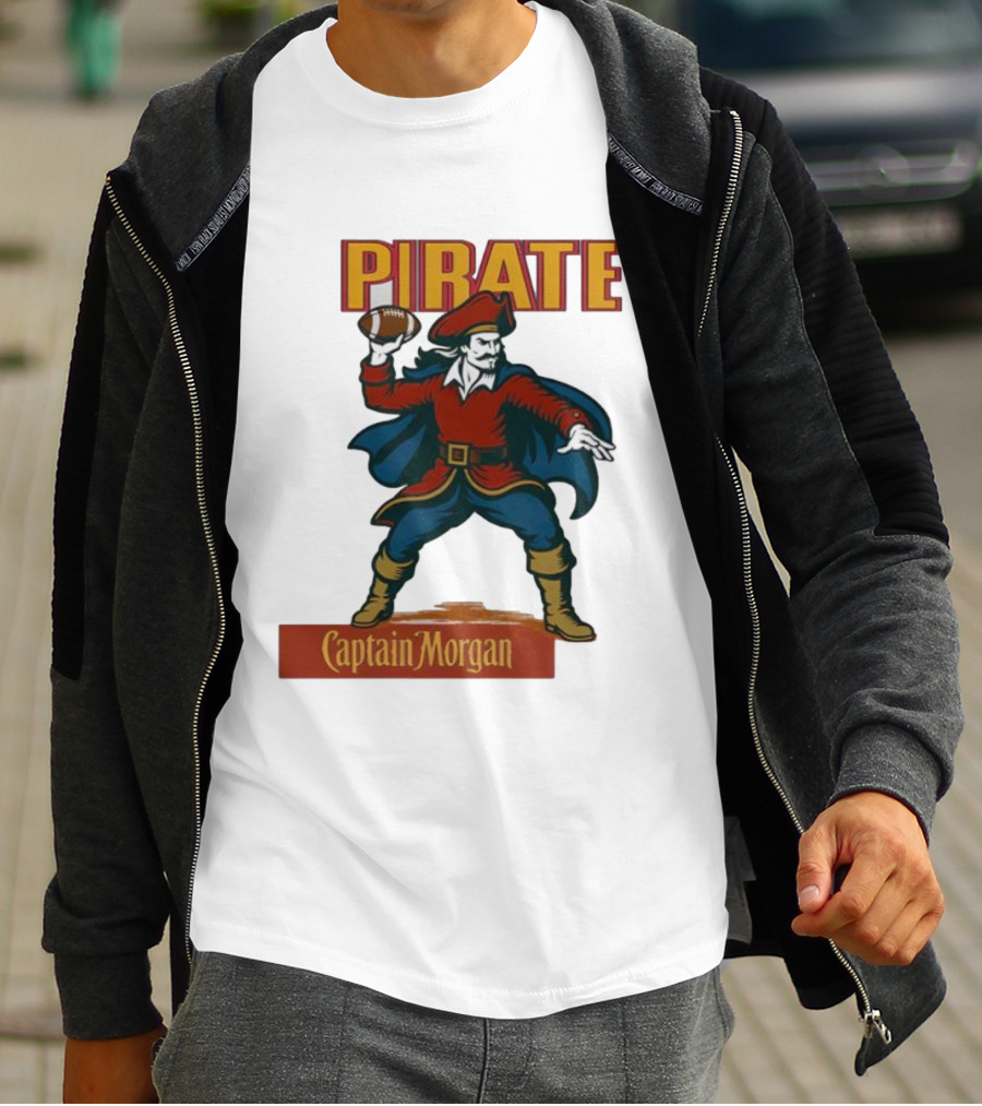 Captain Morgan Pirate Football Throwback T-Shirt