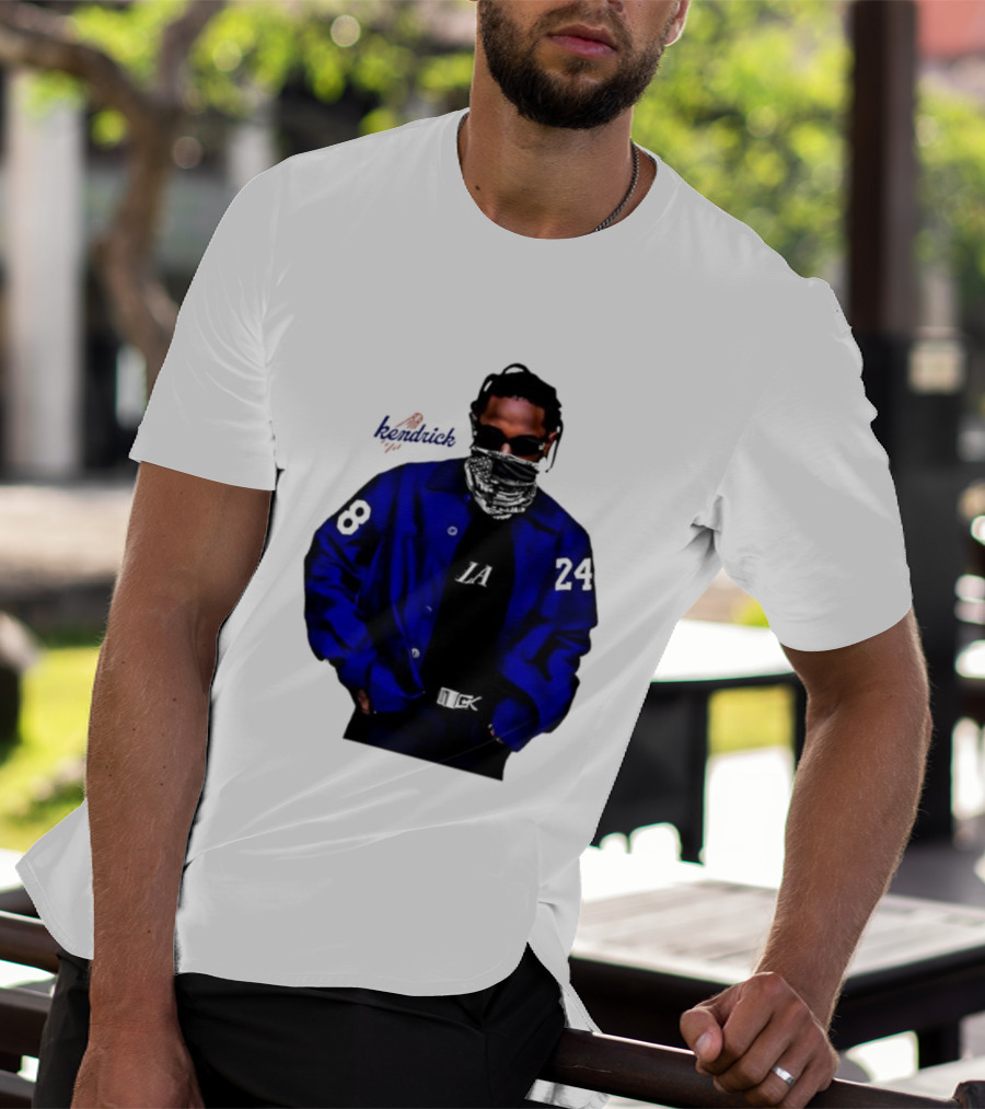 Dodgers LA Kendrick Lamar Blue Jacket Image T-Shirt