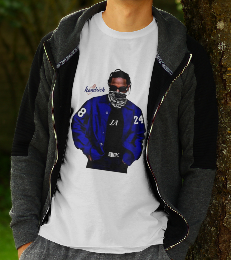Dodgers LA Kendrick Lamar Blue Jacket Image T-Shirt