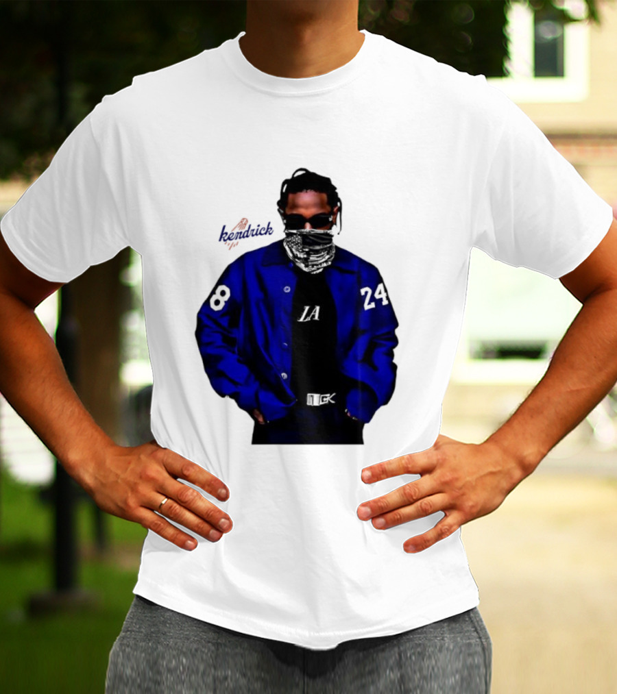 Dodgers LA Kendrick Lamar Blue Jacket Image T-Shirt