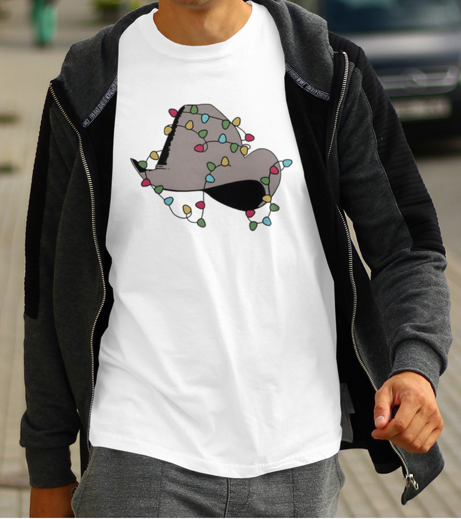 Dwight Yoakam Christmas Light Cowboy Hat Holiday String Lights T-Shirt