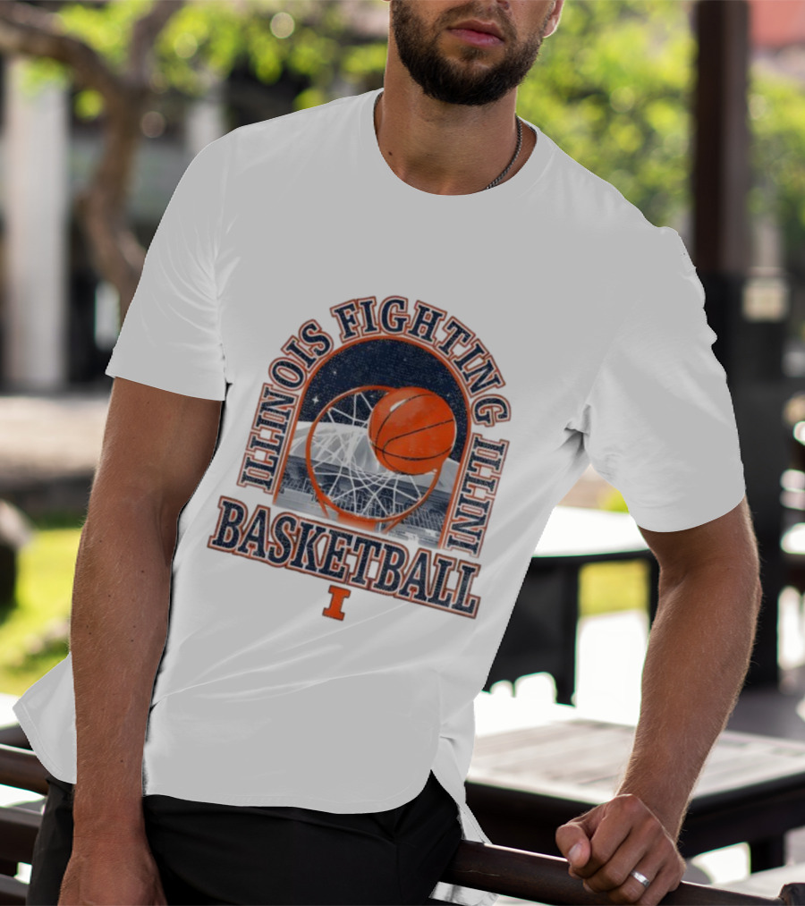 Fighting Illini Basketball Illinois State Farm Center Arch T-Shirt