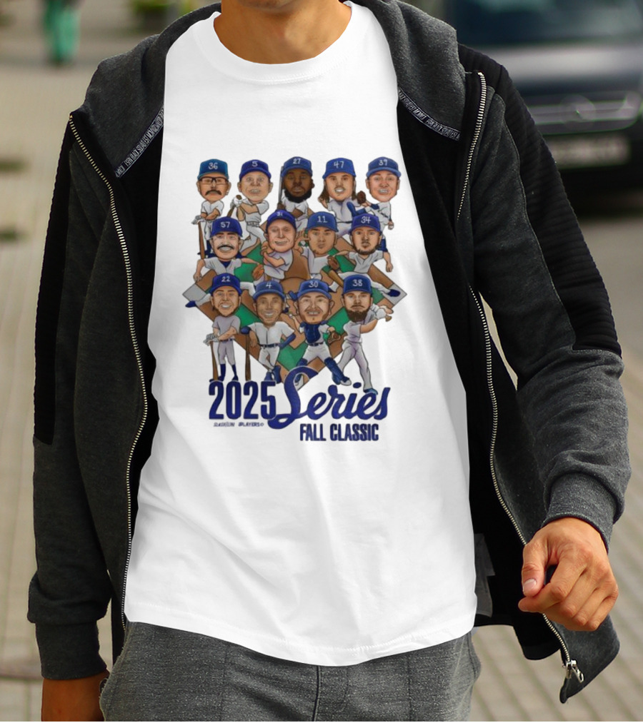 Los Angeles Dodgers 2025 Series Fall Classic Baseball Team Caricature Players T-Shirt